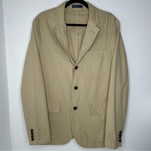 New Polo Ralph Lauren Mens Khaki Tan Sports Coat Jacket Cotton Sz 42 Regular